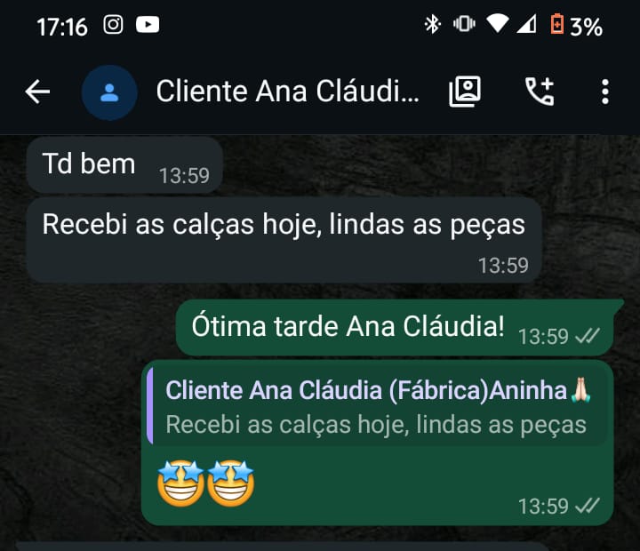 Print real de conversa de lojista pedindo novamente o catálogo